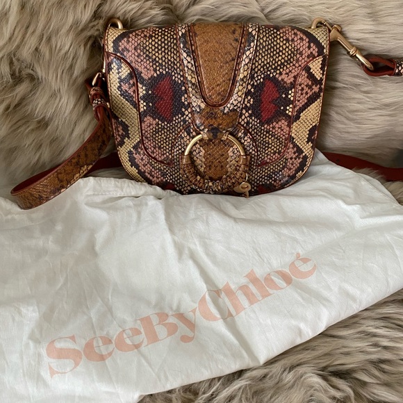 💕🐍 See by Chloe Hana Snakeskin-Print Leather Shoulder Bag - Picture 6 of 6